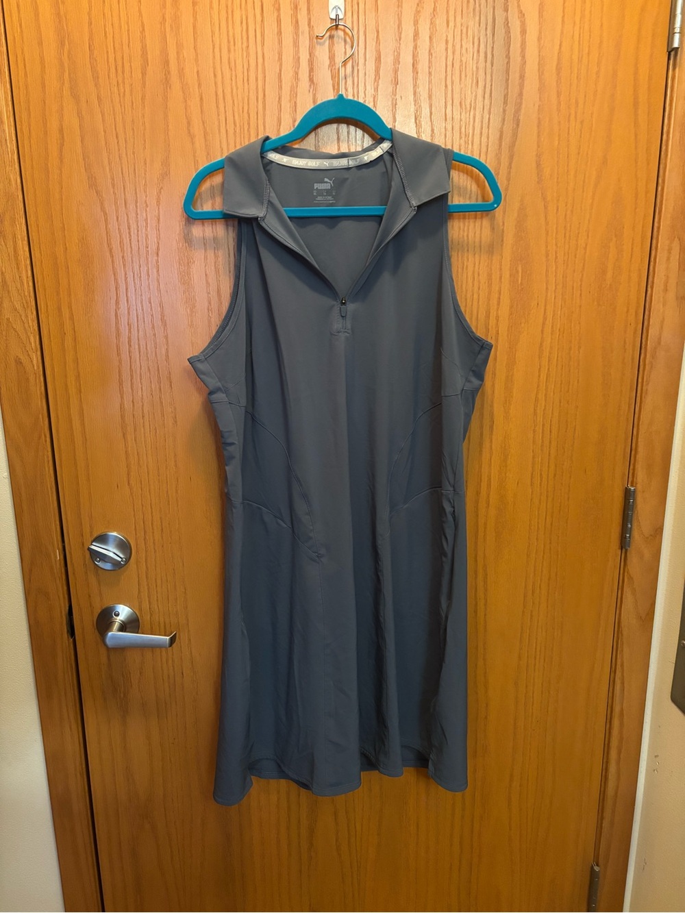 Puma Sleeveless Golf Dress in Blue/Gray with Zip Collar